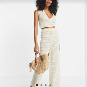ASOS 4th & Reckless Dannie Knitted Resort-wear Beach Top and Pants Set